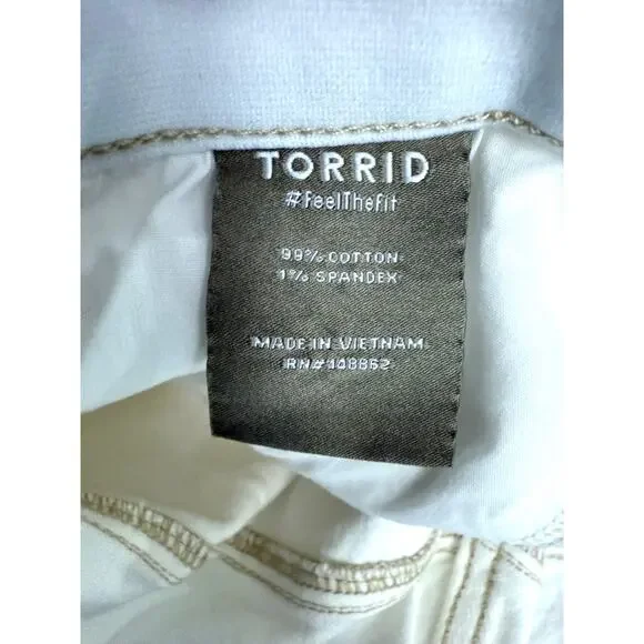Torrid White High Rise Cropped Ankle Stretch Denim Jeans Size 18 NWOT - Picture 9 of 10